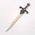 Cream hair sword with a brown hilt against a white background.